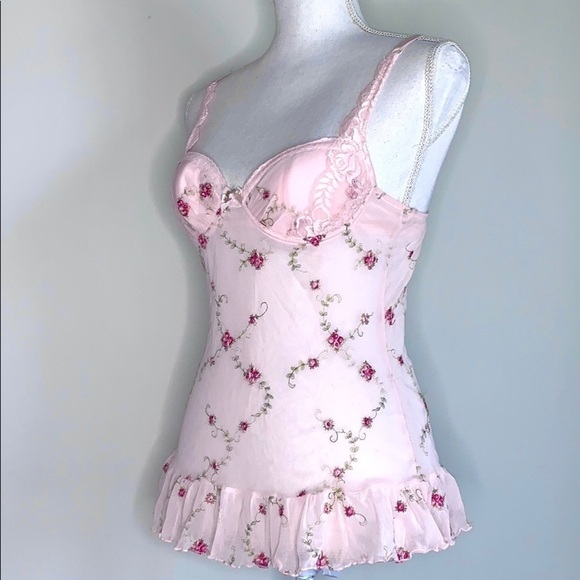 Victoria’s Secret Embroidered Mesh Bustier Cami - Picture 5 of 5